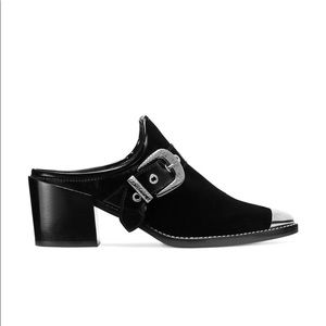 Stewart Weitzman Scootin' Bootie in Black Velvet